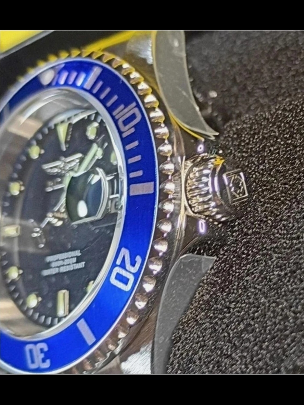 Invicta Men's Dive Watch Blue Bezel Blck & Stainless Bracelet Model 50940. $59!
